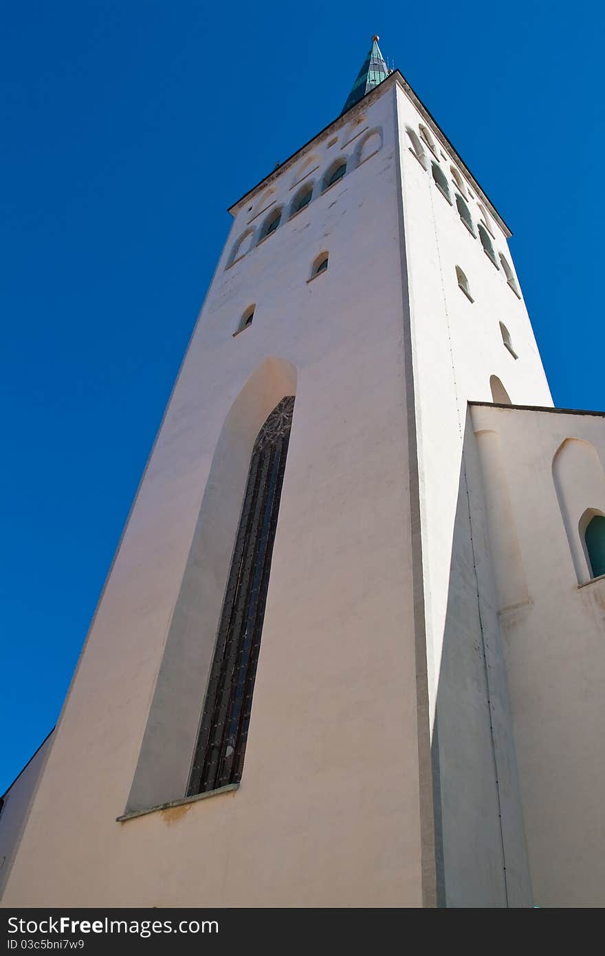 St. Olaf's Church in the Old Town of Tallinn, Estonia