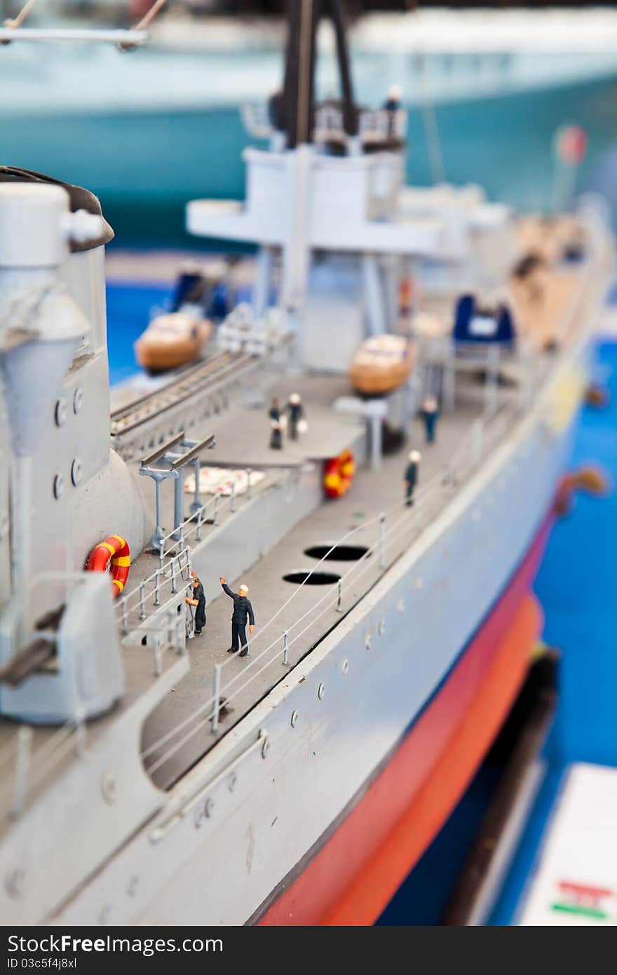 Plastic model detail of warship. Public collection. Plastic model detail of warship. Public collection.