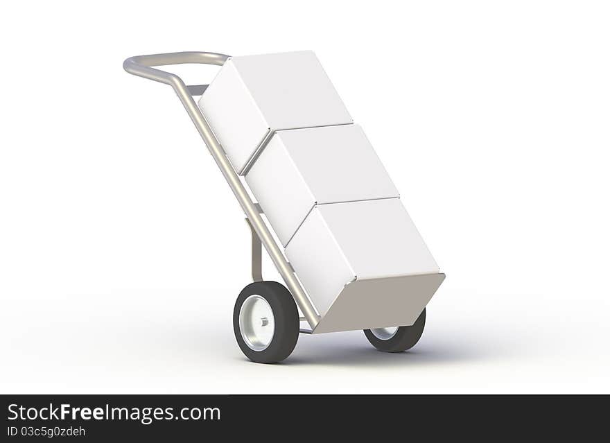 Hand Truck with Boxes, Copy Space