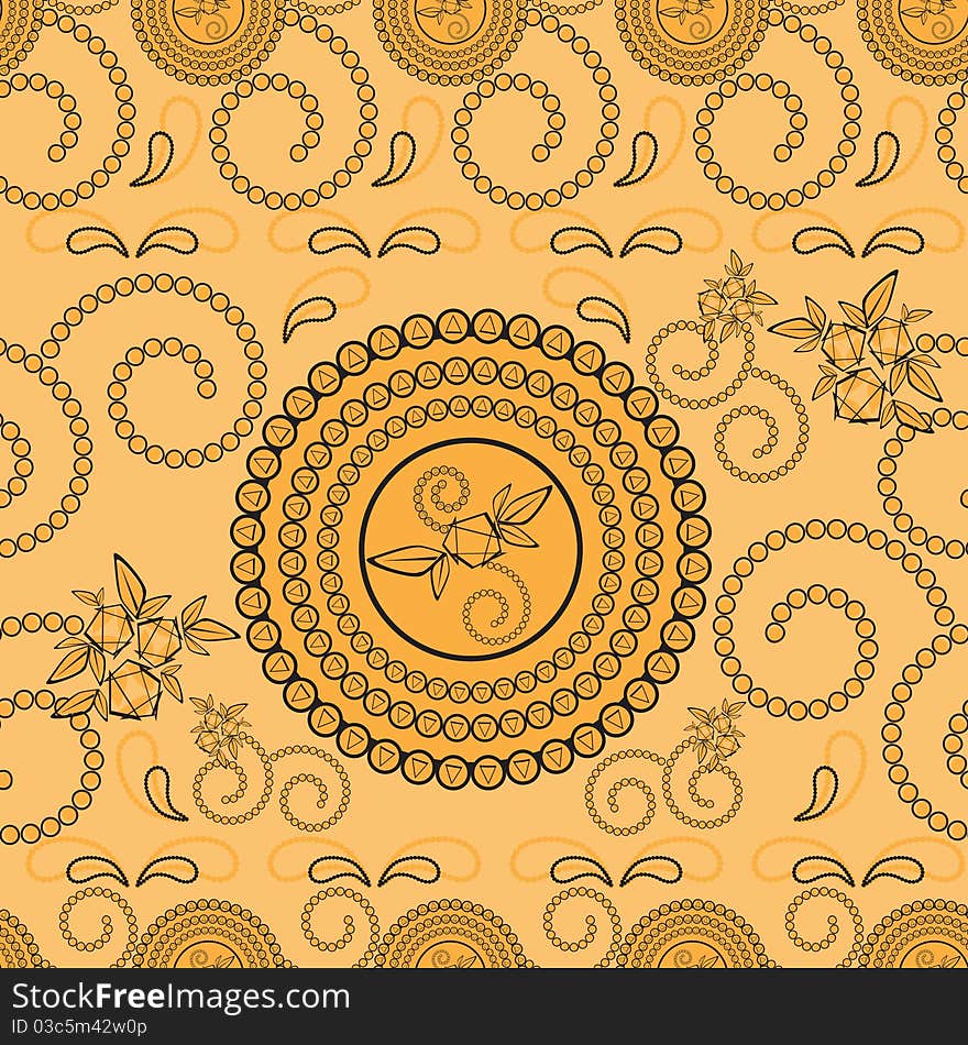 Paisley style seamless pattern background. Paisley style seamless pattern background