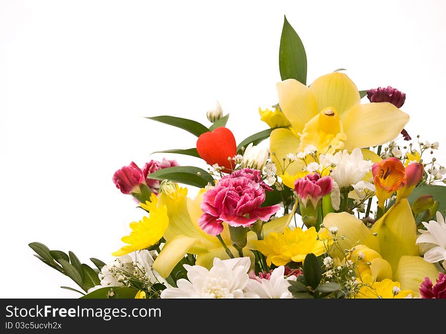 Magnificent bouquet on a white