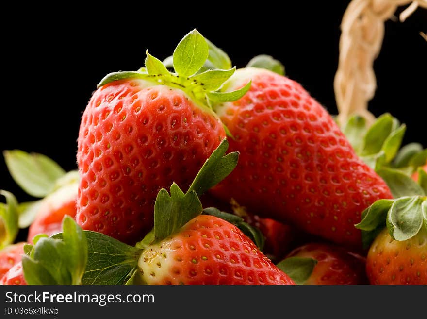 Strawberries inside a basket