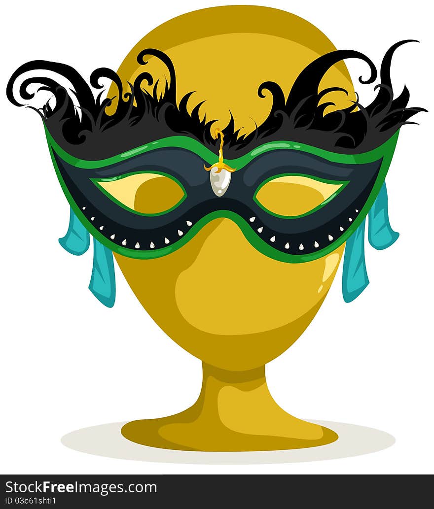 Illustration of isolated carnival mask on white background