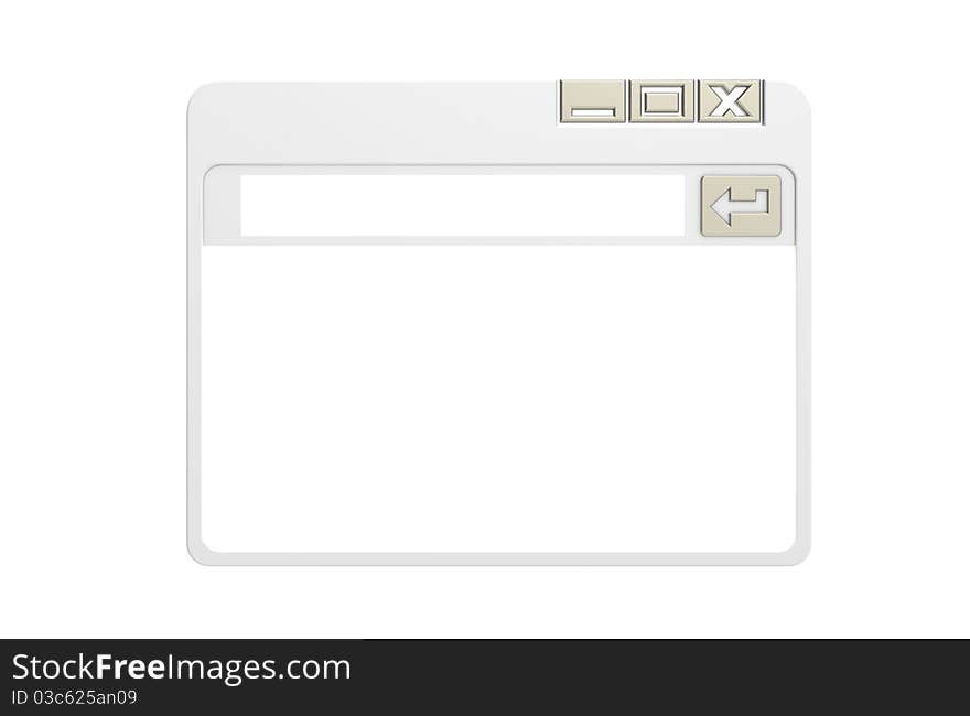 Internet Browser Window, simplified. Gray isolated on white