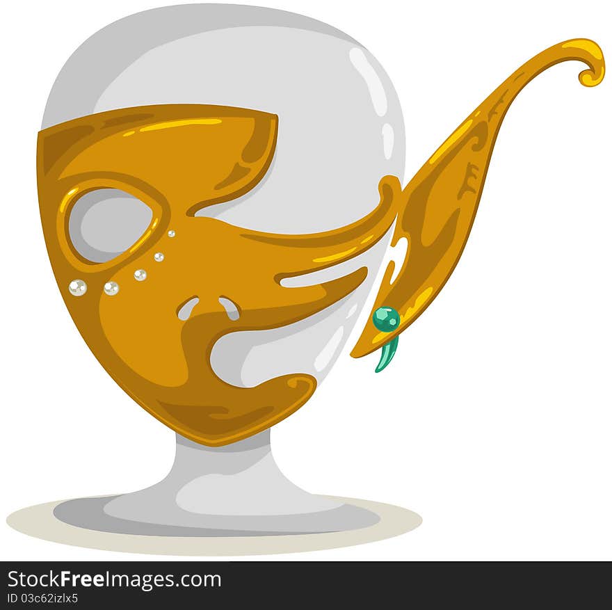 Illustration of isolated masquerade mask on white background