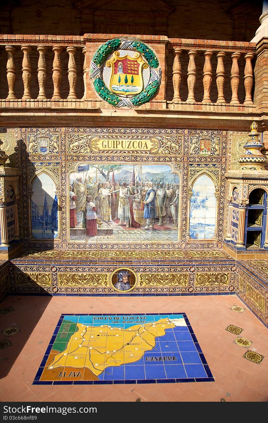 Ceramics at Spain Square in Seville