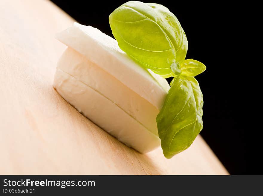 Mozzarella Slices With Basil Leaf