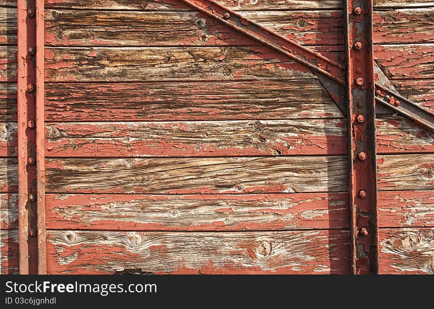 Wooden boards with old paint