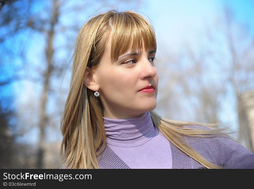 Portrait of a beautiful young outdoors