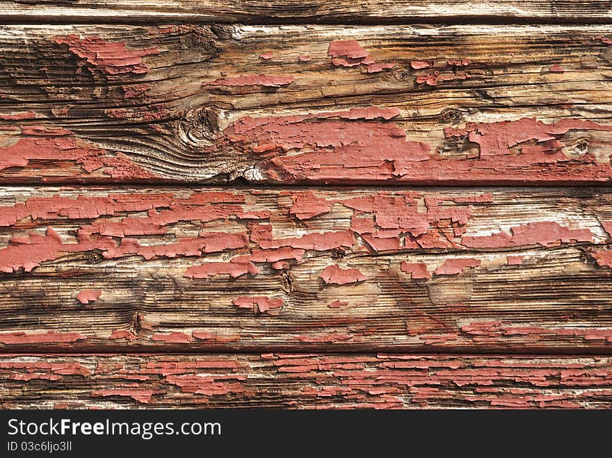 Wooden boards with old paint