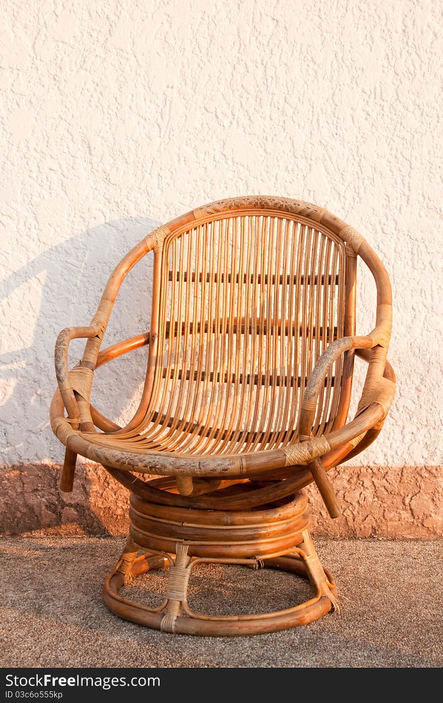 Closeup Single Wicker Chair