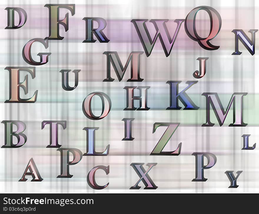 Colorful Alphabets background against black