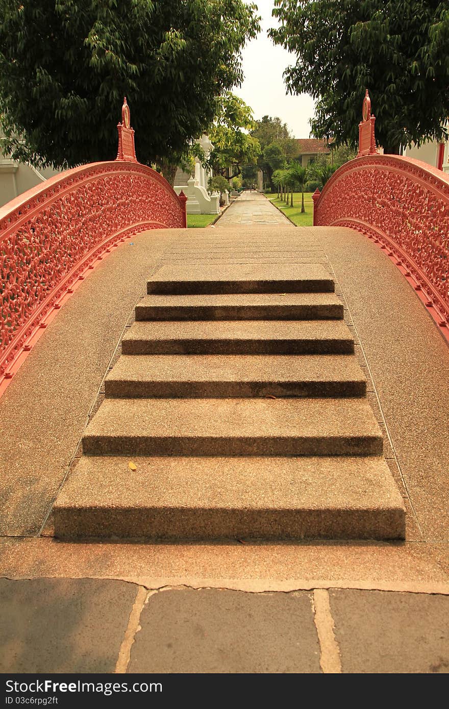 Bridge And Pathway In The Garden