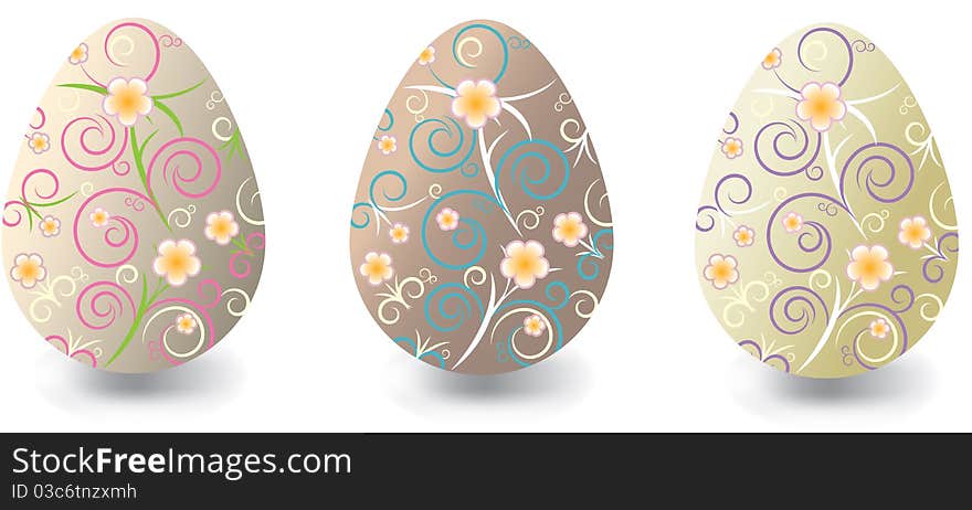 Easter Eggs With Floral Ornaments