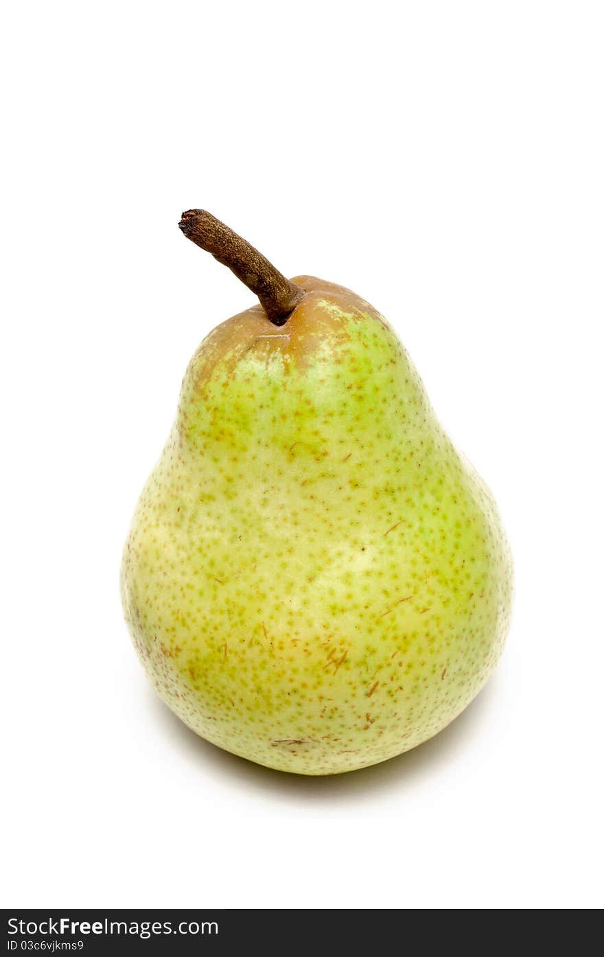 A single green pear