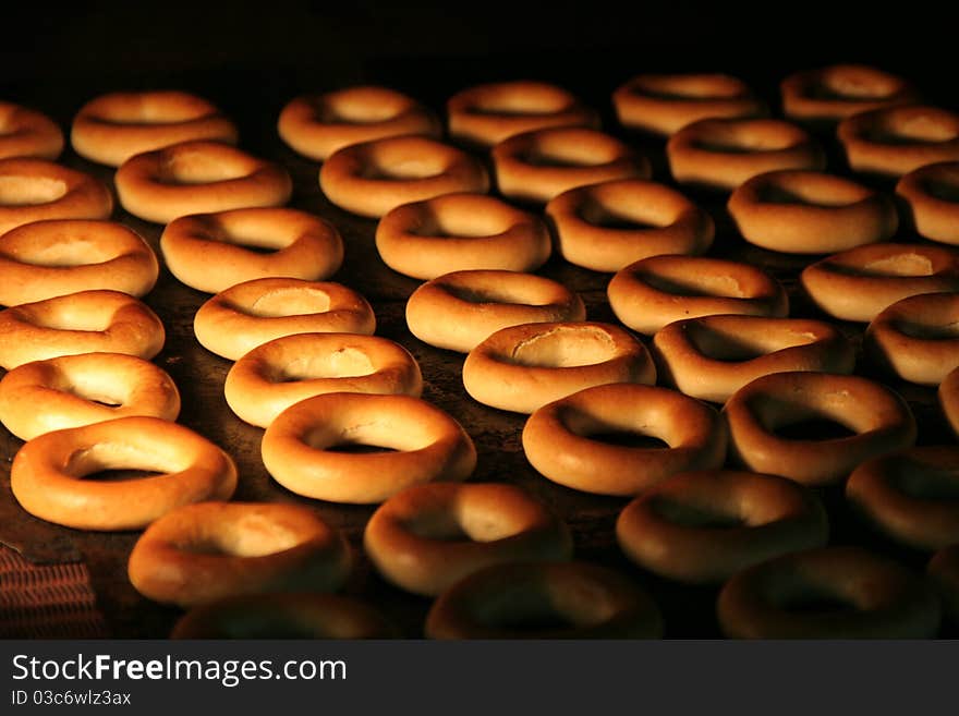 Donuts in the oven