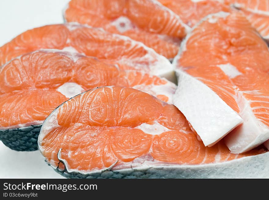 Pieces of a salmon