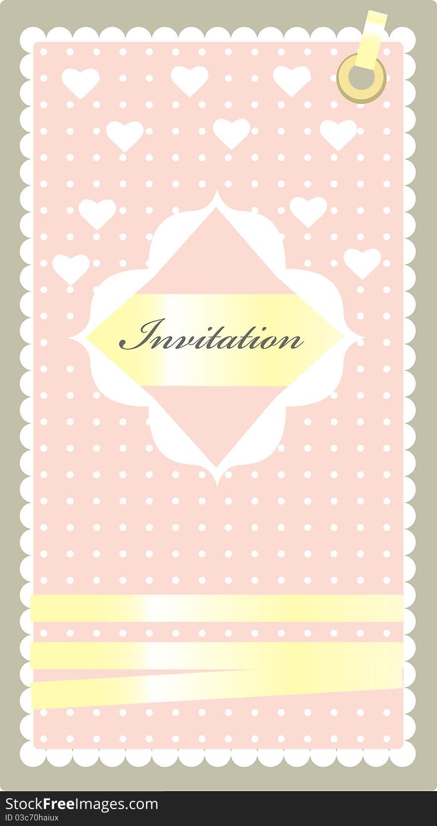 Vintage pink vector invitation. perfect for wedding. Vintage pink vector invitation. perfect for wedding