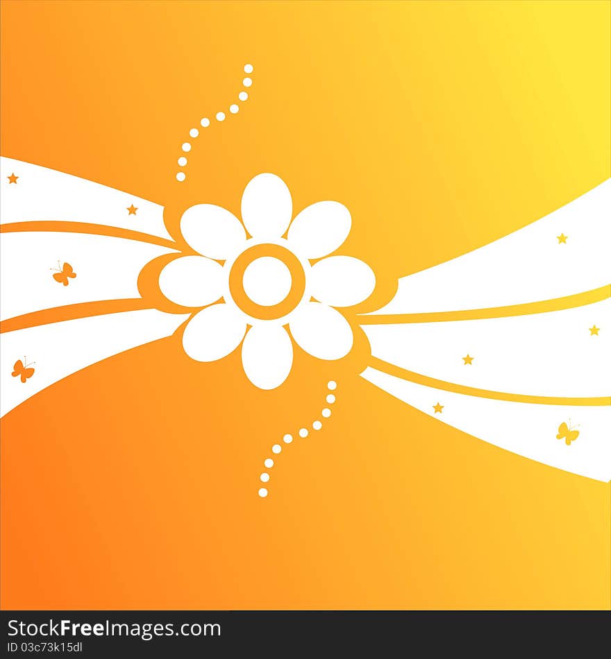 Orange floral background