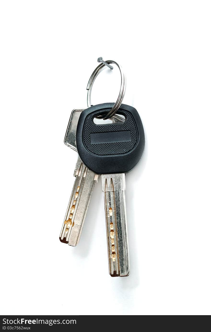 Keys on a white background isolated