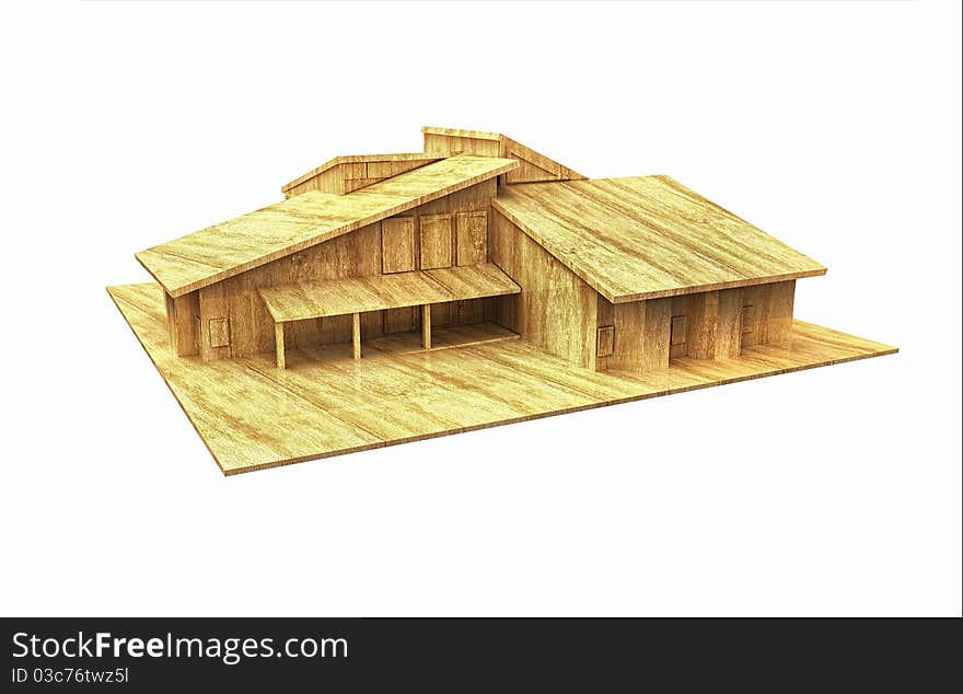 3d house wood design