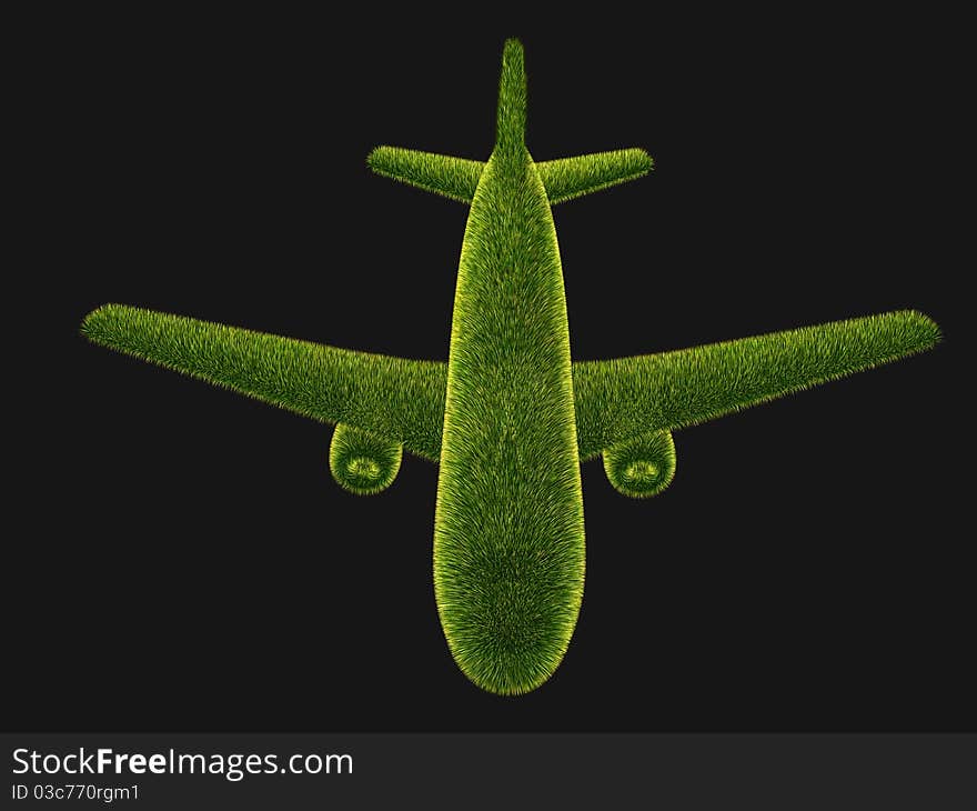 3D render of plane air