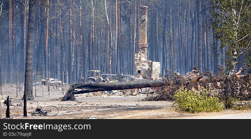 The fire has destroyed many villages in Russia. The fire has destroyed many villages in Russia.