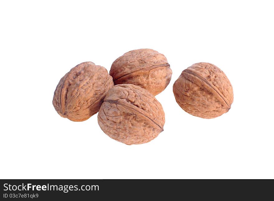 Walnuts isolated on a white background