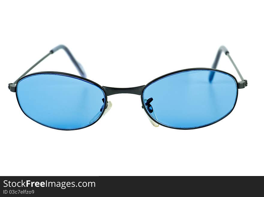 Pair of blue sunglasses