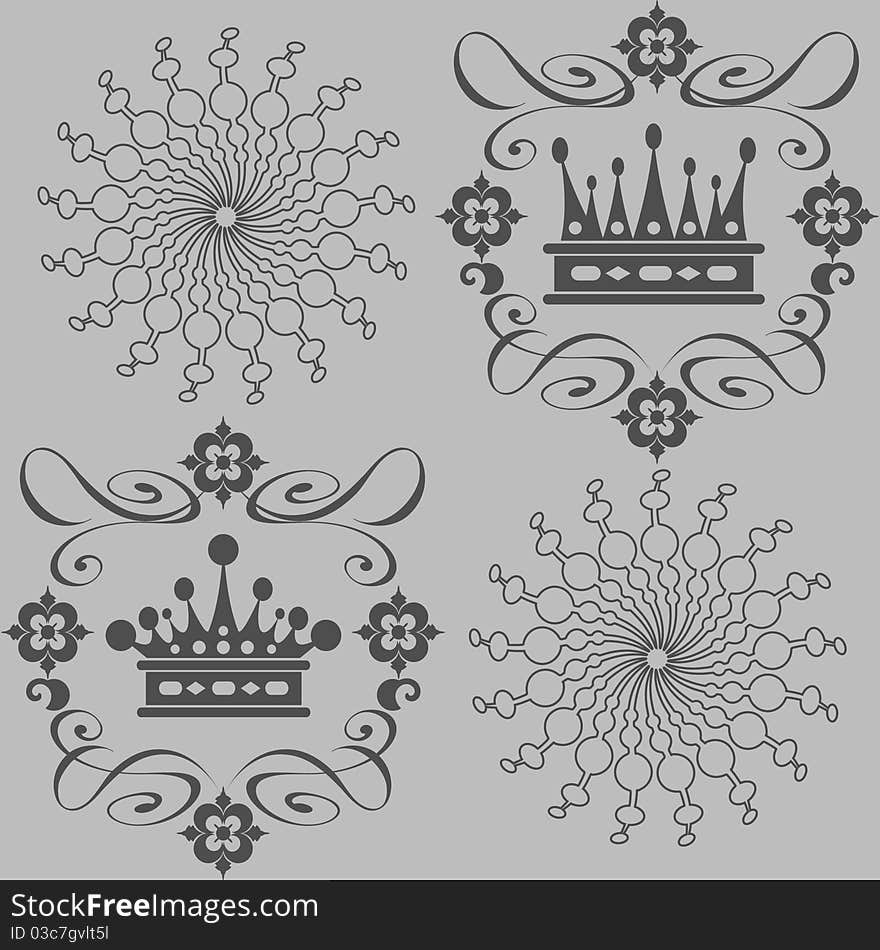 Seamless Patterns. Crown. Gray color. Seamless Patterns. Crown. Gray color