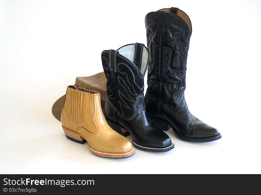 Variable cowboys boots in leather