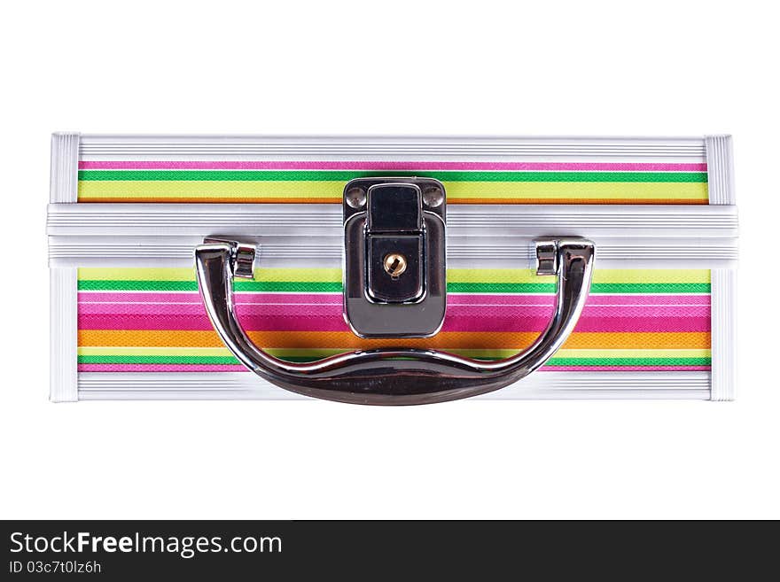 Colorful travel case isolated over white