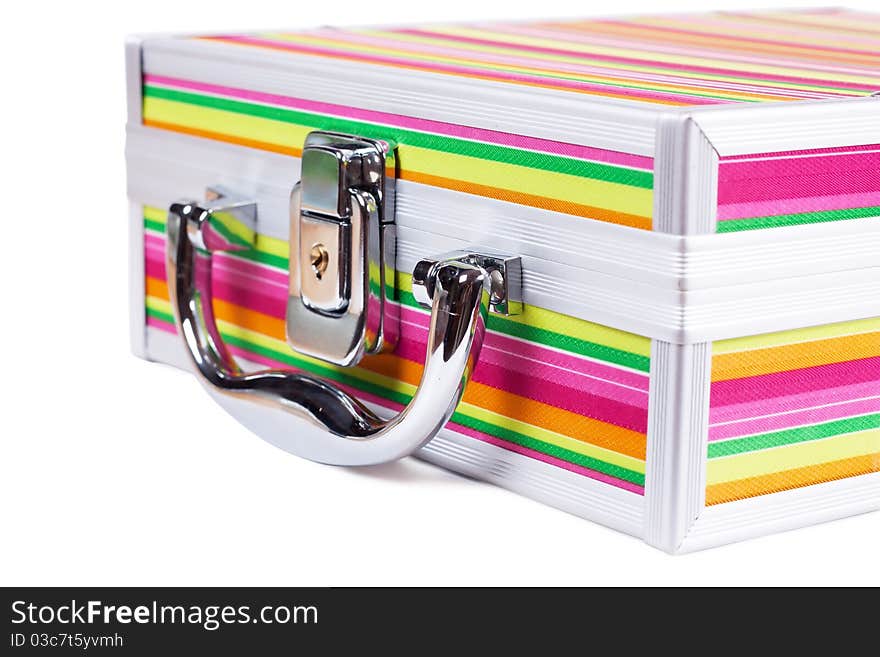 Colorful travel case isolated over white