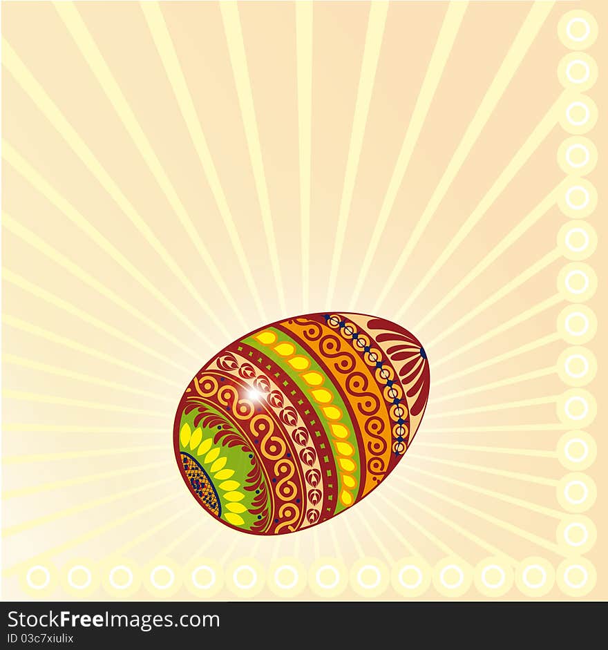 Easter egg on sunrise background. Easter egg on sunrise background