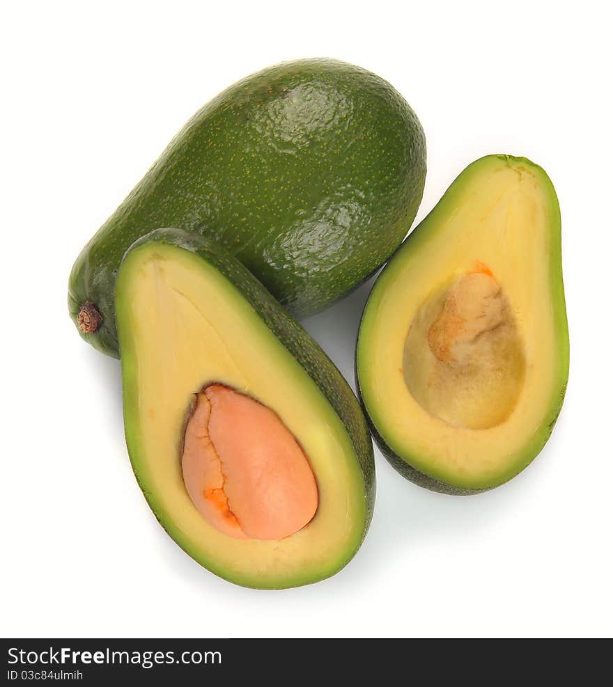 Ripe sliced avocado