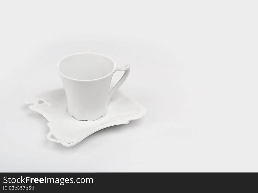 Cup of coffee on the white background