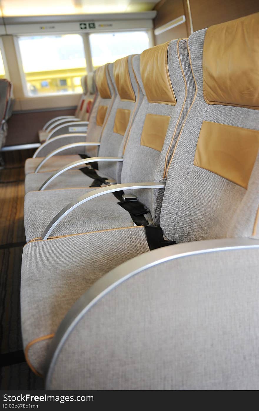 A row of comfortable chair,on ship.