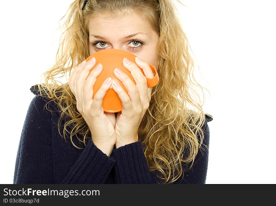 Woman drinking coffee