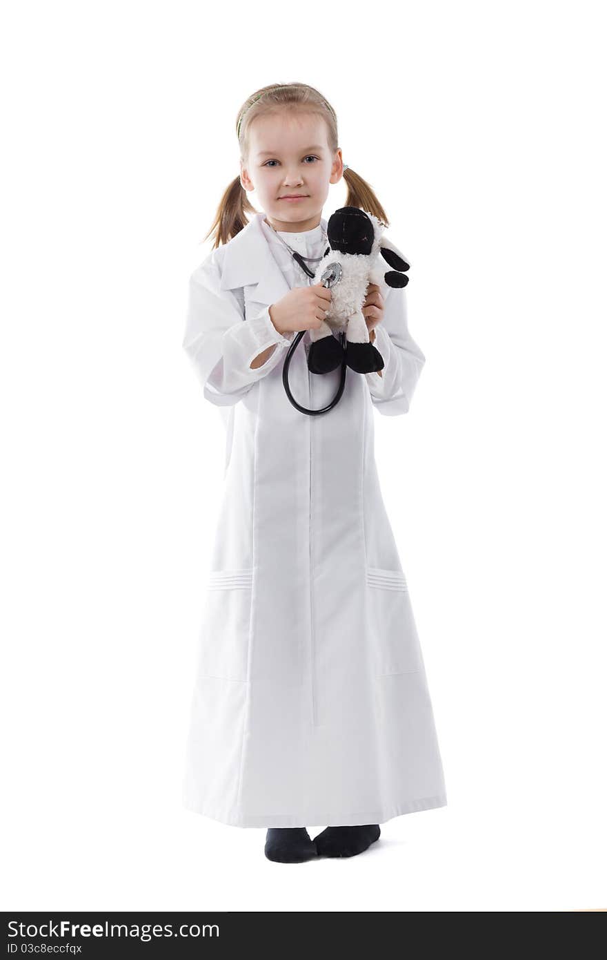 Little girl as a doctor