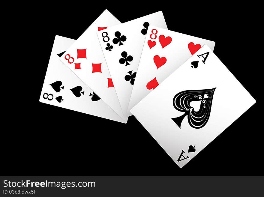 Ace gambling and playing card vector concept. Ace gambling and playing card vector concept