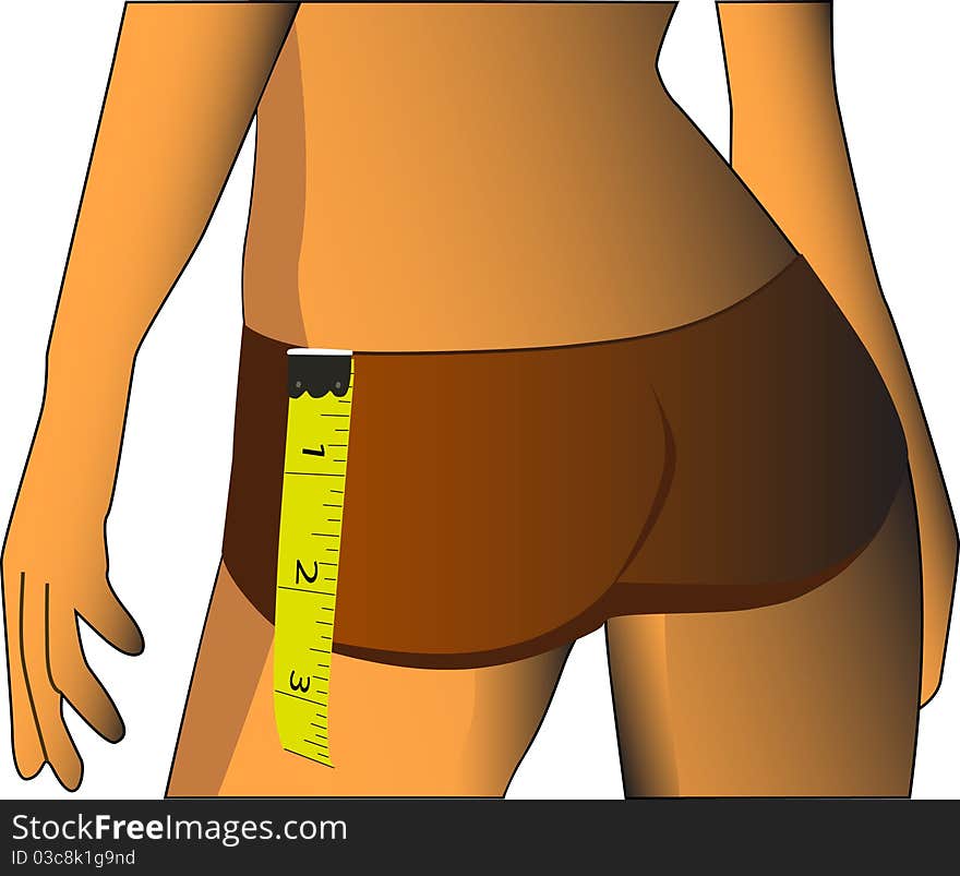 illustration silhouette slim waist with tape measure. illustration silhouette slim waist with tape measure