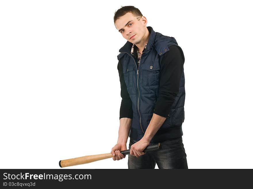 Young man with baseball bat