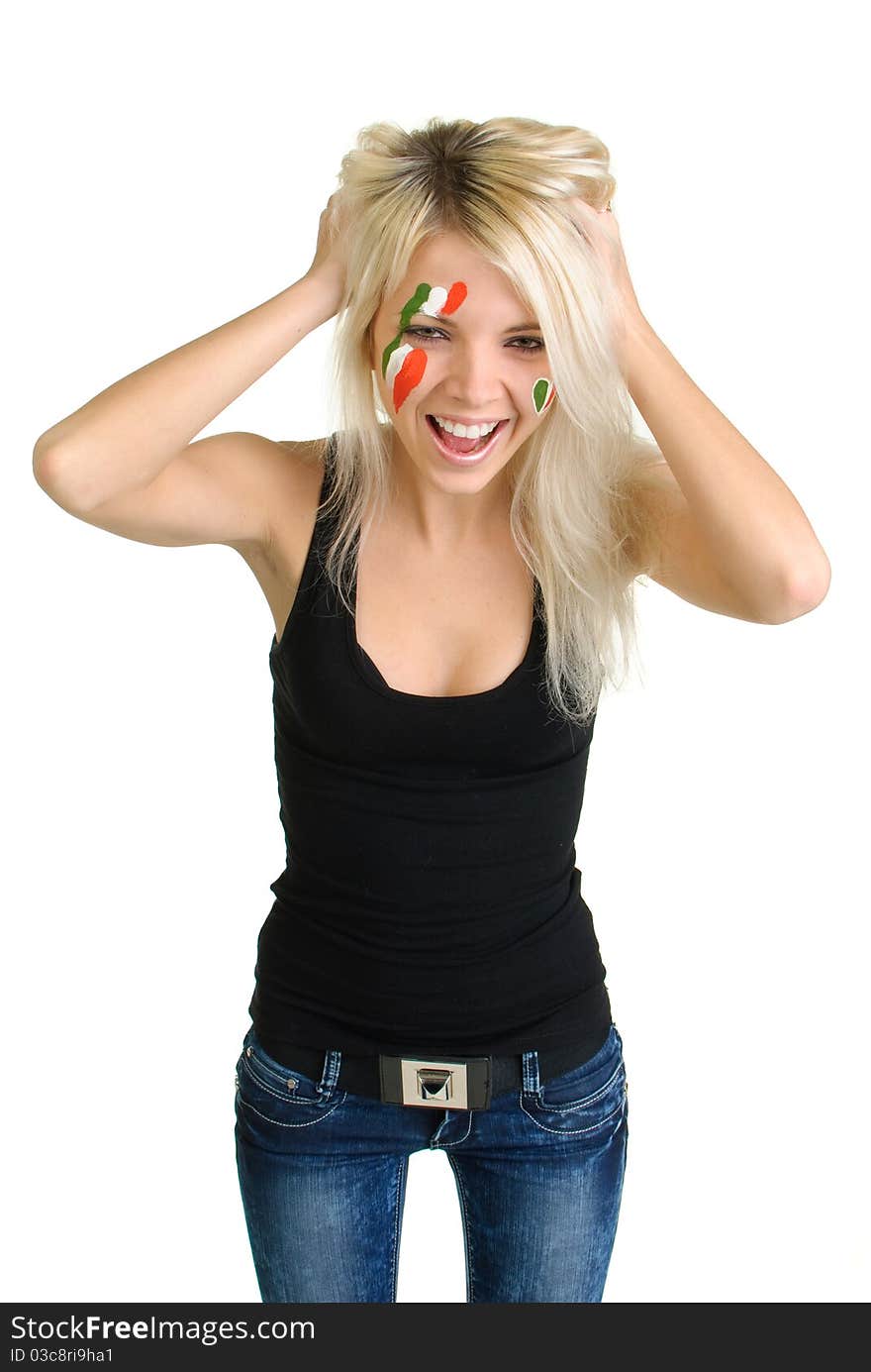 Young woman with painted face