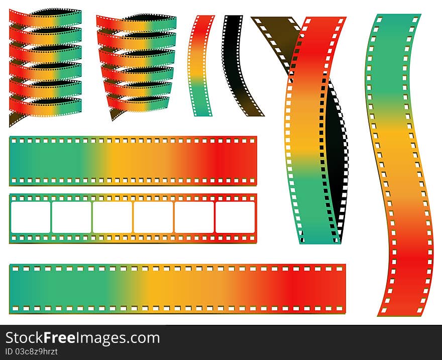 Colorful film isolated on white