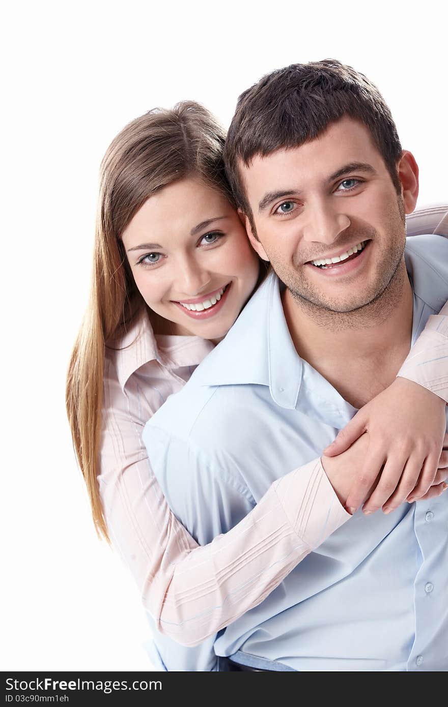 Attractive couple on a white background. Attractive couple on a white background