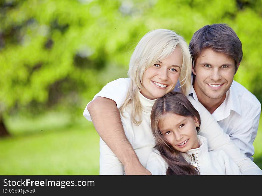 Young family with children outdoors