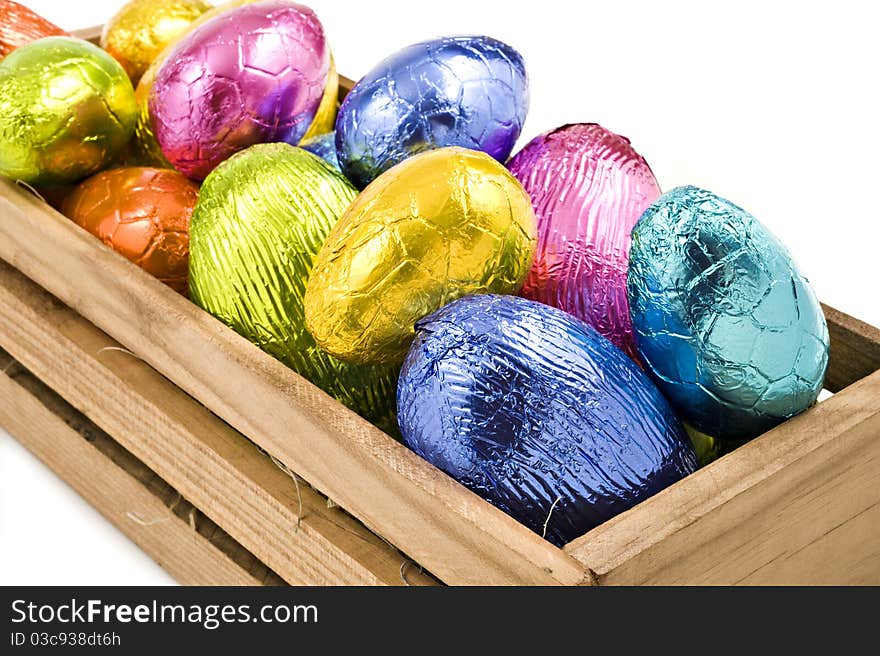 Colorful Easter Eggs On White Background