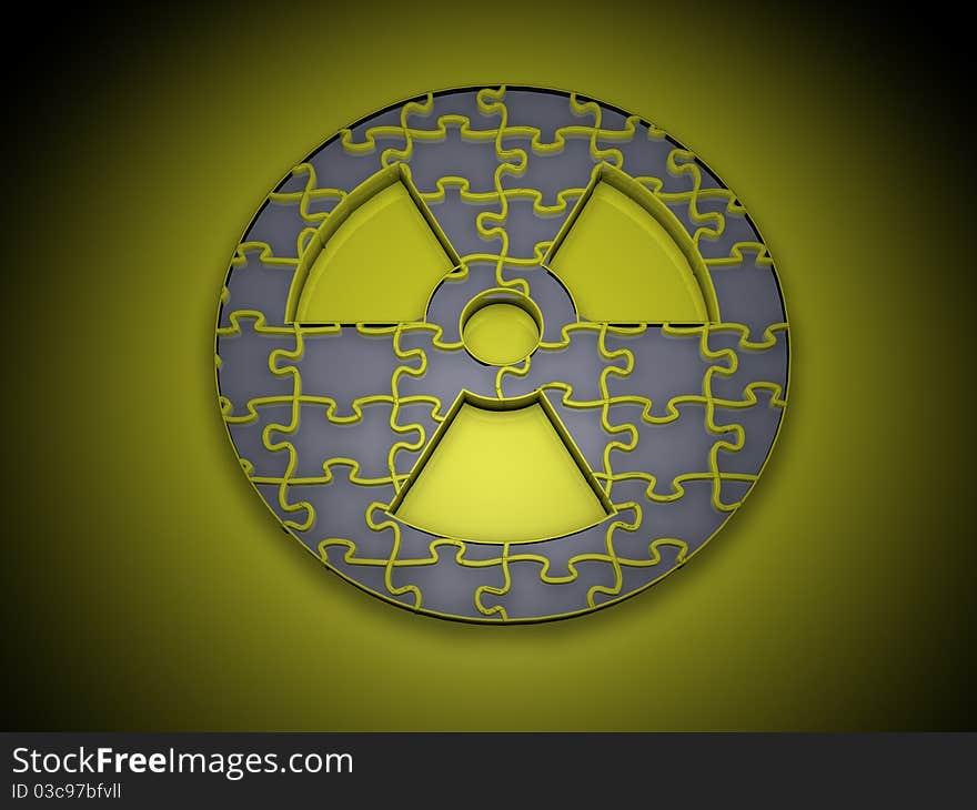 Abstract illustration on nuclear power - 3D