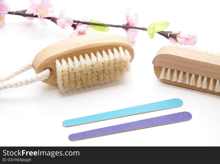 Nail files and Hand brush for the fingernail care