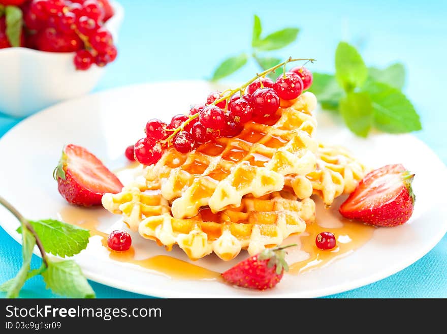 Waffles with berries